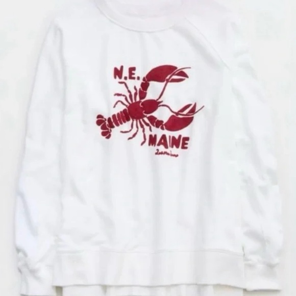 Aerie Maine Lobster Embroidered Soft Oversized Sweatshirt Fisherman Core - Picture 2 of 5